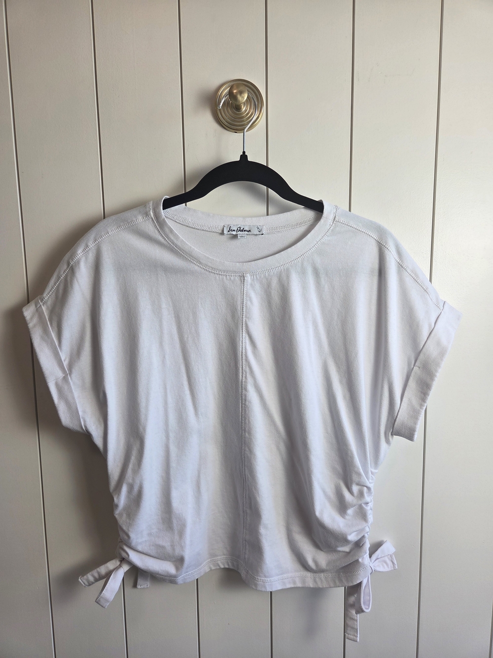 Sam Edelman White Short Sleeve Tie-Hem Tee